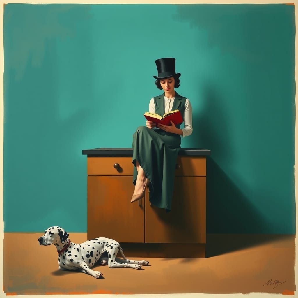 Woman Contemplating Existentialism in Muted Tone