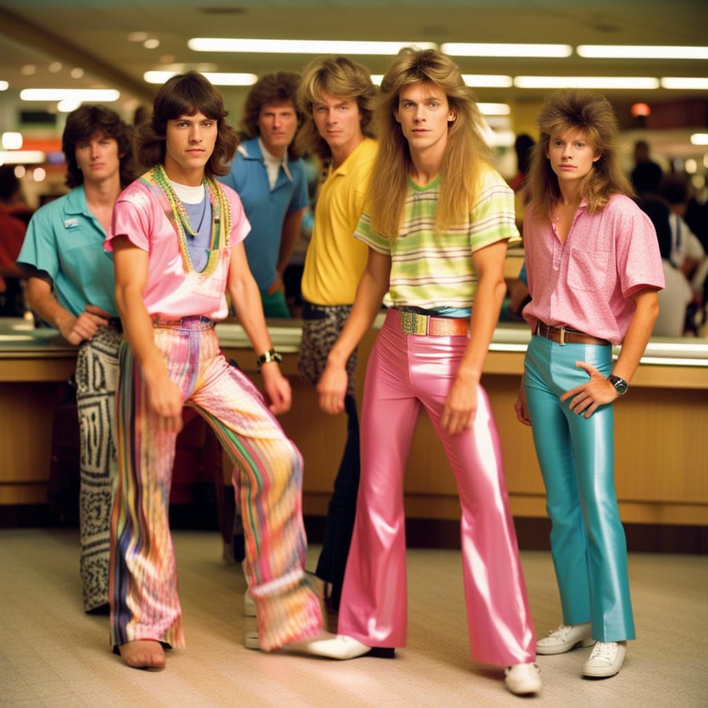 1980's vintage photo of teens with mullets wearing Zubaz at ...