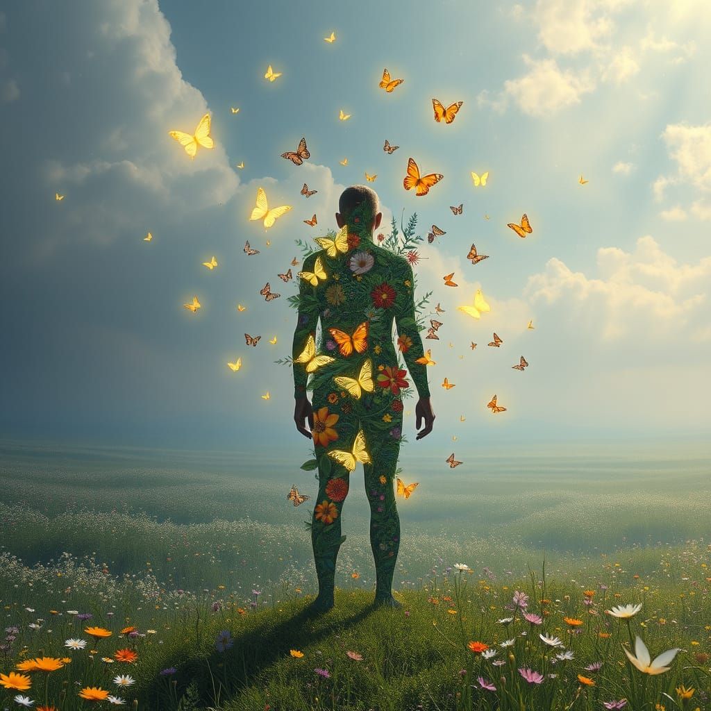 Surreal Meadow: Transformation in an Organic Art Nouveau Sty...