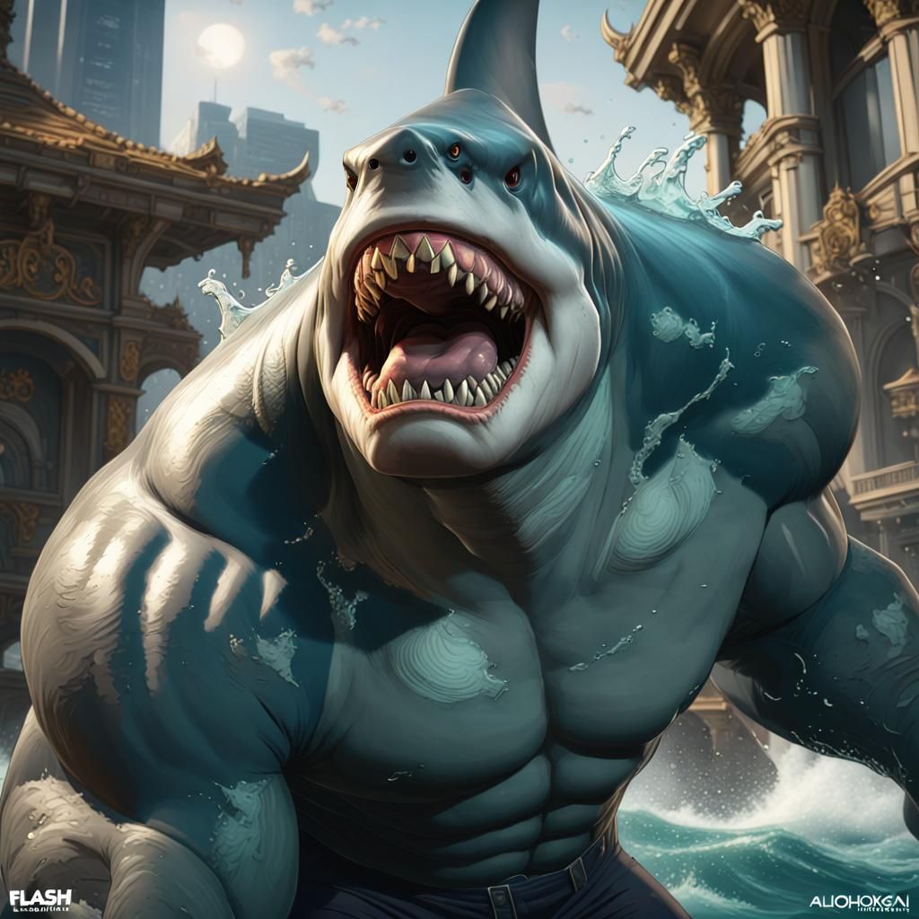 King Shark Concept Art in 8K Resolution