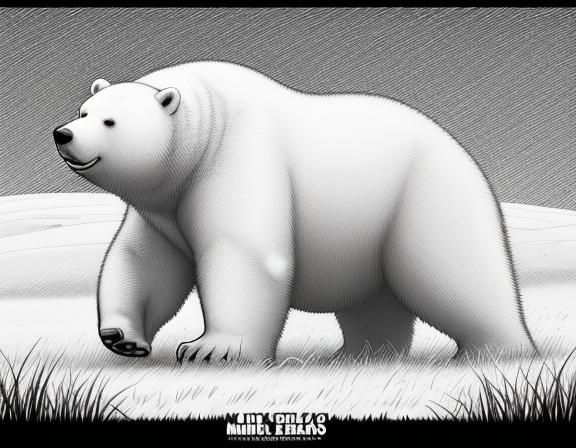 Cartoon Polar Bear in Comic Book Style