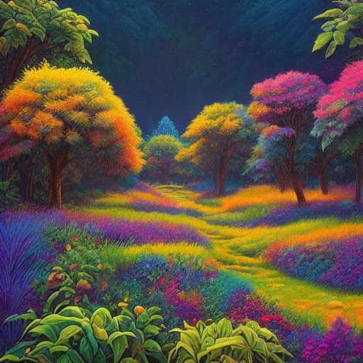 Surreal Unicorn Stands on Cliff in Vibrant Fantasy Landscape