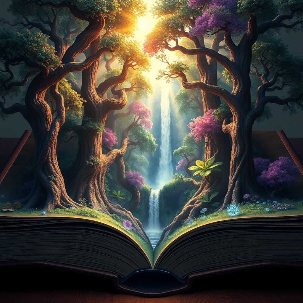 Forest Pop-Up Book in Unreal Engine 5 Style