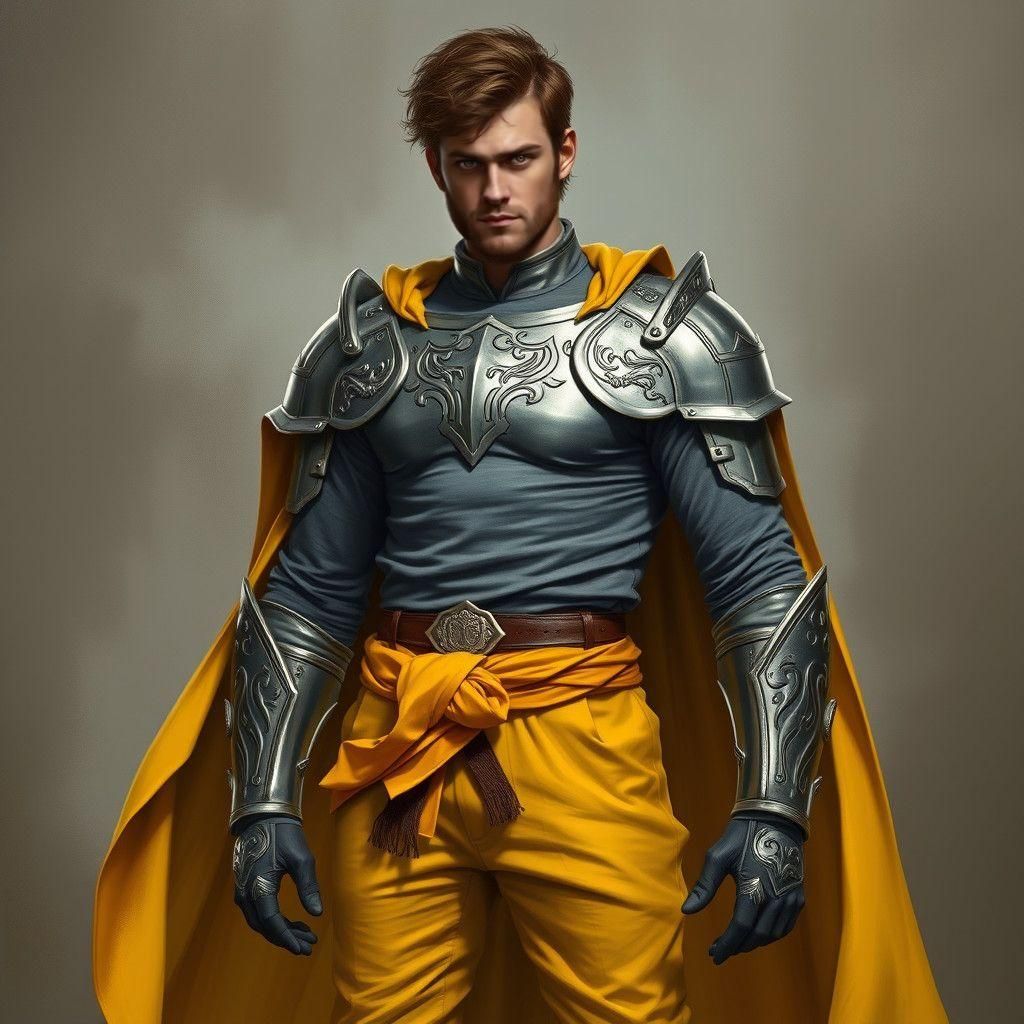 Armored Man with Yellow Cape and Pants