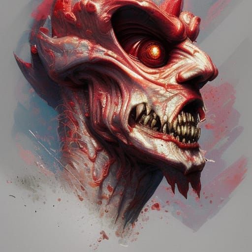 Hyperdetailed Demonic Elmo Portrait in Artstation Style
