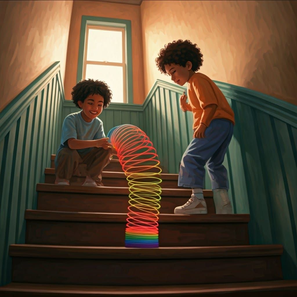 Rainbow Slinky Fun: A 1990s Childhood Memory