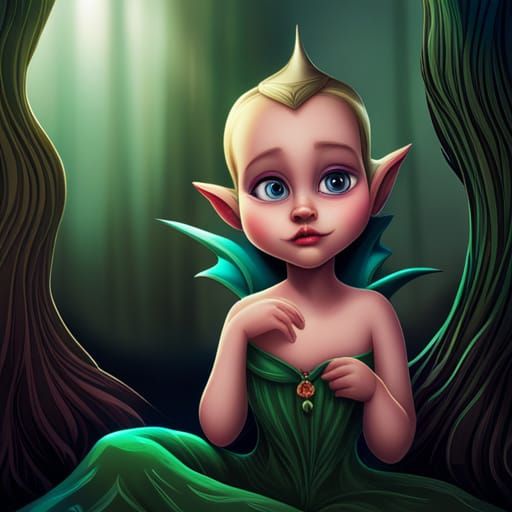 Adorable Disney Baby Maleficent in Mystical Forest