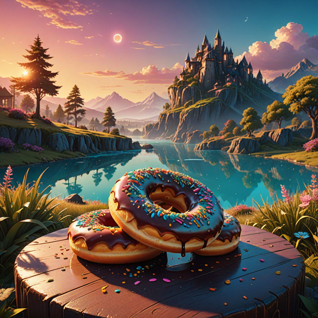 Fantasy Donut Concept Art in Vibrant Colors