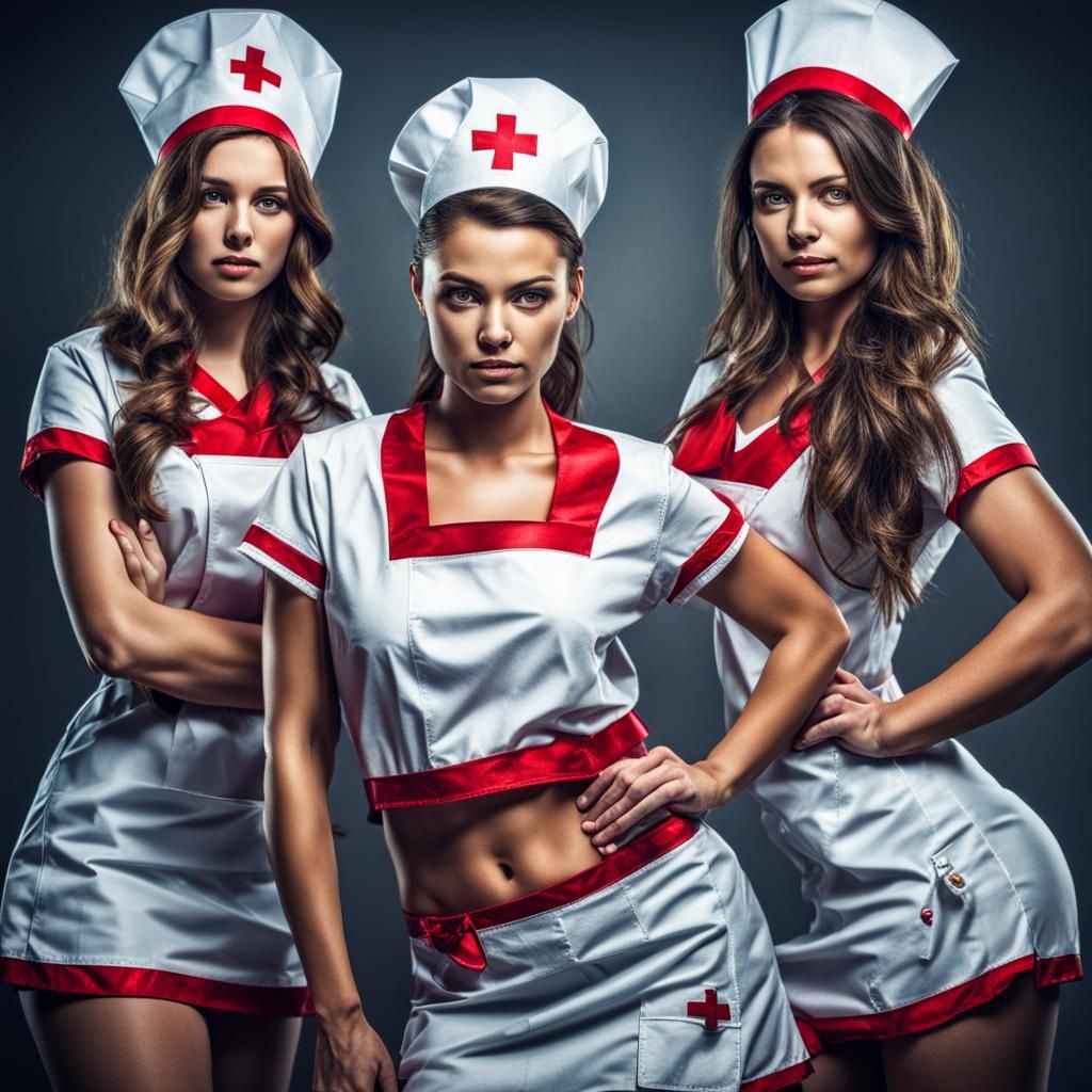 Hyperrealistic Women in Nurse Outfits