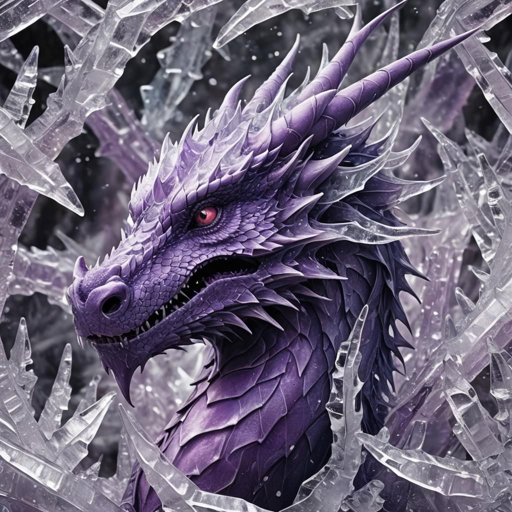 Icy Breath: Majestic Purple Dragon