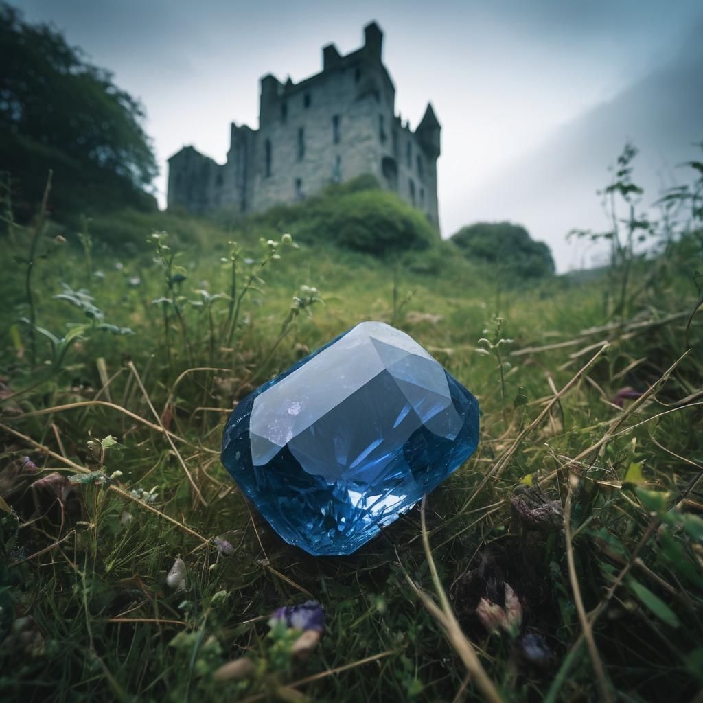Gaelic Gemstone in Overgrown Field, Expressionist Style