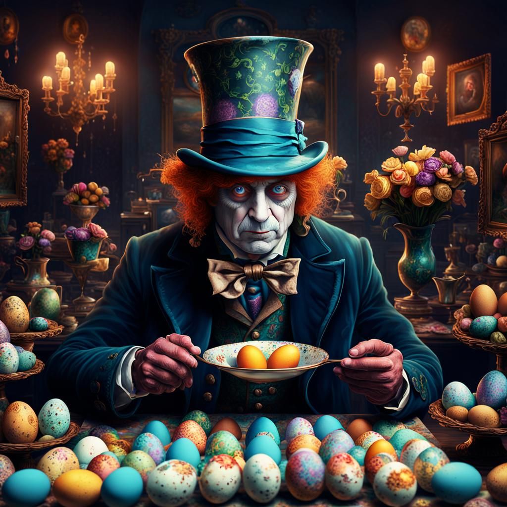 Mad Hatter's Easter Egg Painting