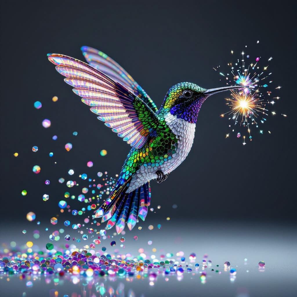 El colibrí iridiscente