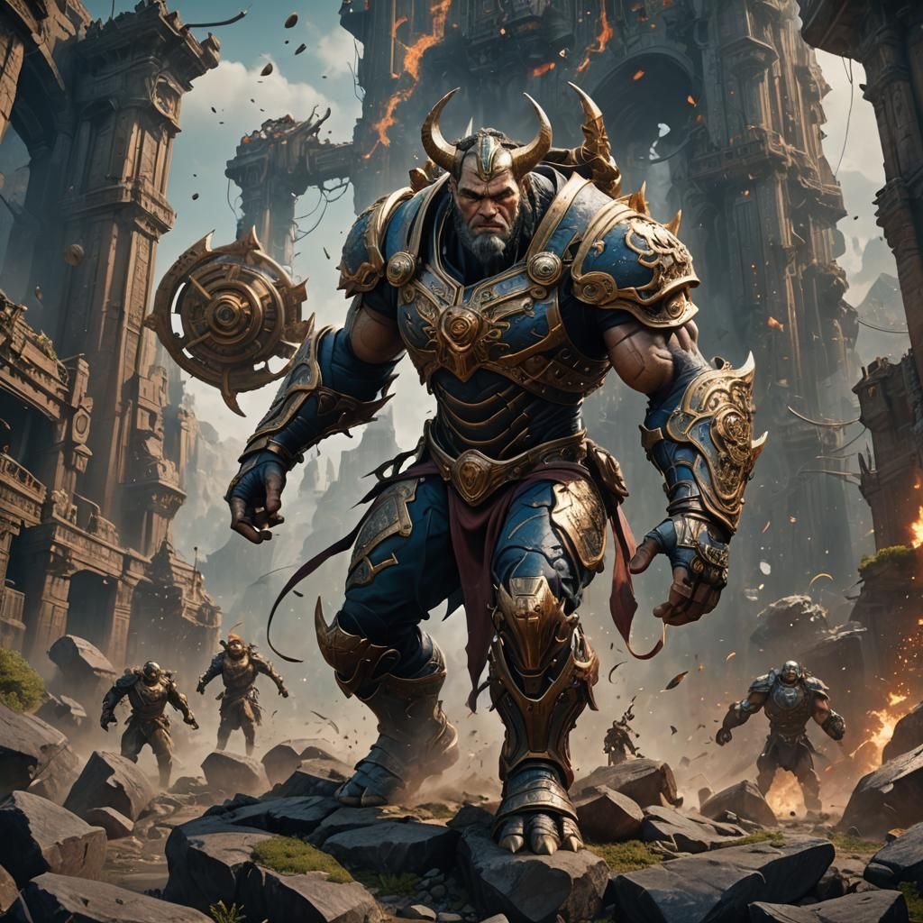 Infinitely Strong Man: Detailed Matte Painting