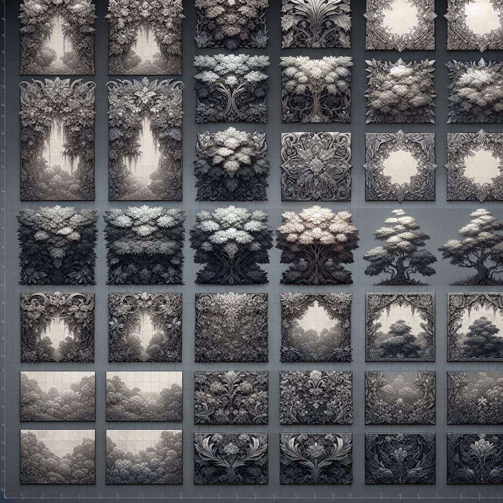 tileset of rpg map foliage. each tile is 96x96