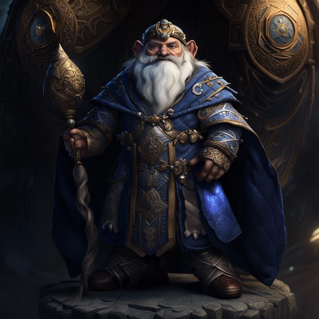 Dwarf Explorer in Oriental Robe, Dark Fantasy Art