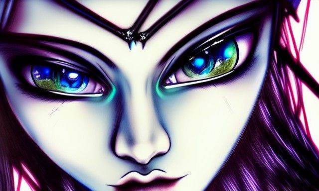 AI Self-Portrait in Gothic Anime Hyper-Realism