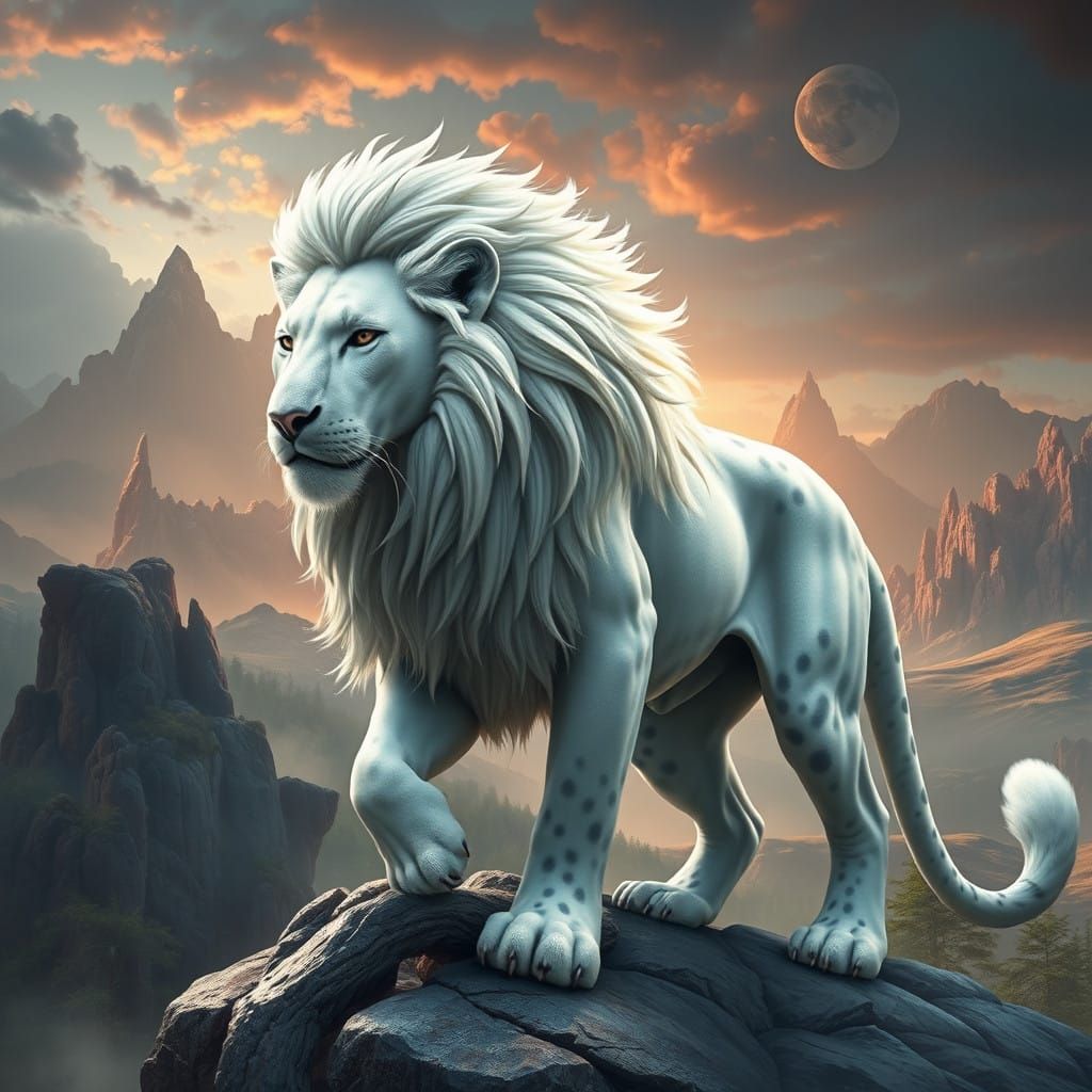 Regal Hybrid Majesty in Dreamlike Landscape