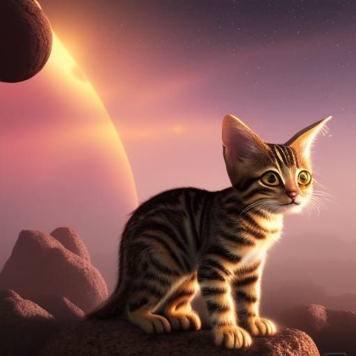 Tabby Kitten's Adventure on Alien Planet