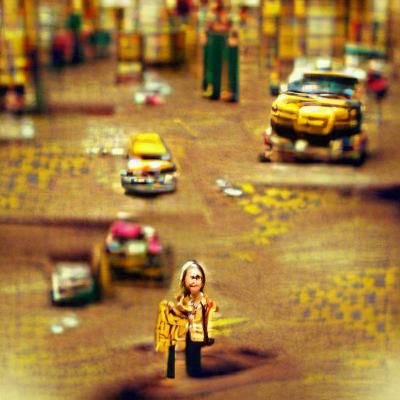 Taxi Driver Inspired Scene with Tilt-Shift Effect