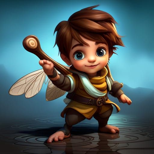 Adorable Boy Bee in Dark Fantasy Style