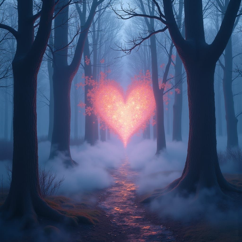 Ethereal Forest Landscape at Twilight: Album Cover Art