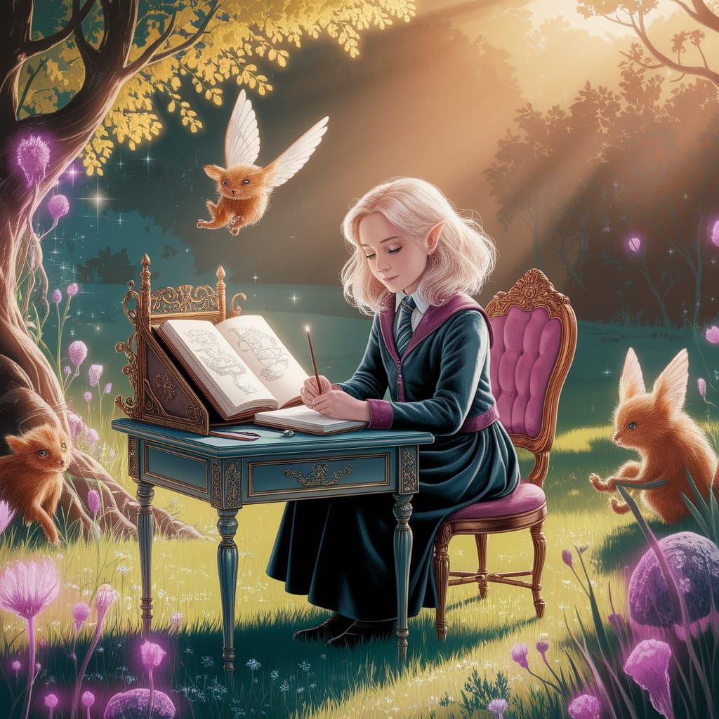 Enchanted Meadow Sketch: A Fantasy Comic Art Scene