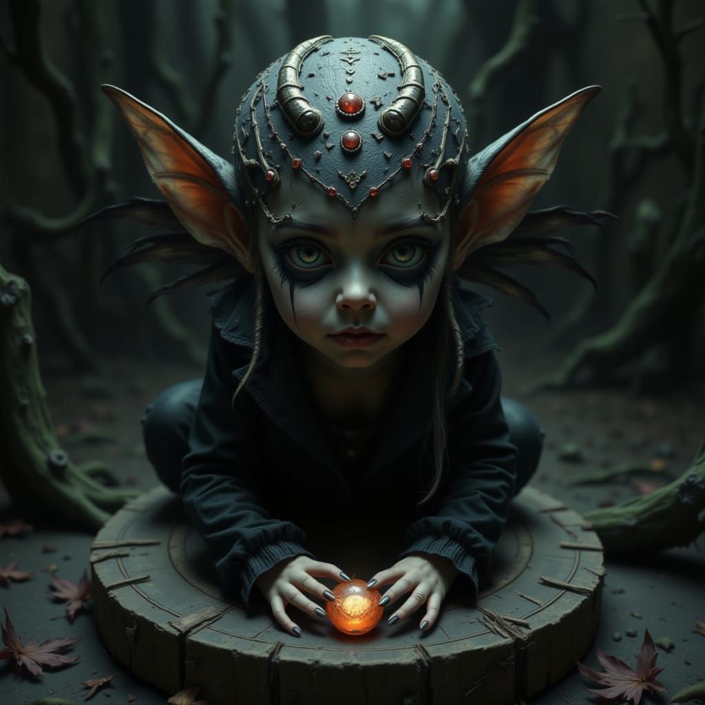 Surreal Horror: Pixie with Ouija Board