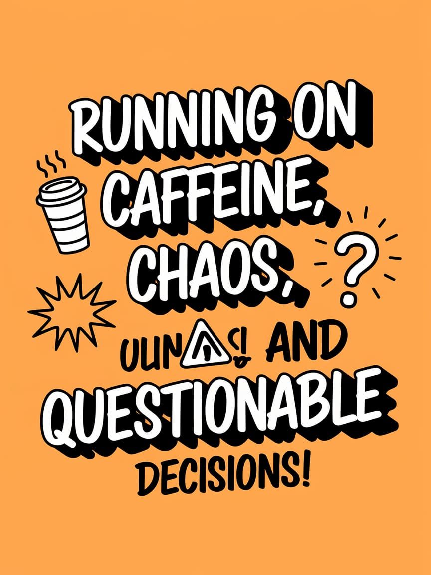 "Running on Caffeine, Chaos, and Questionable Decisions."
