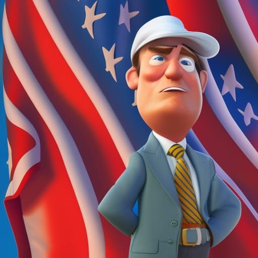 Pixar-Style 3D Portrait with Radial Gradient