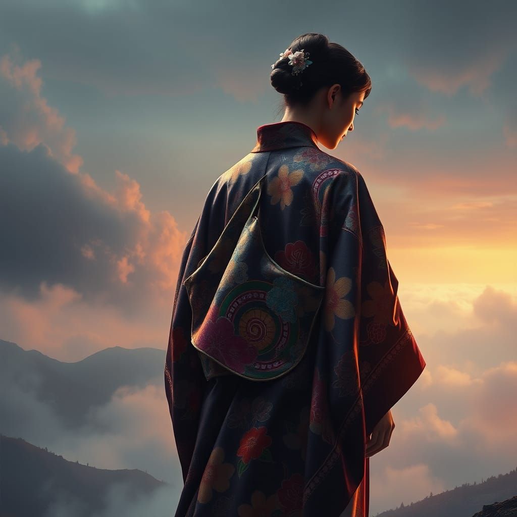 Kimono in Dreamlike Landscape Concept Art