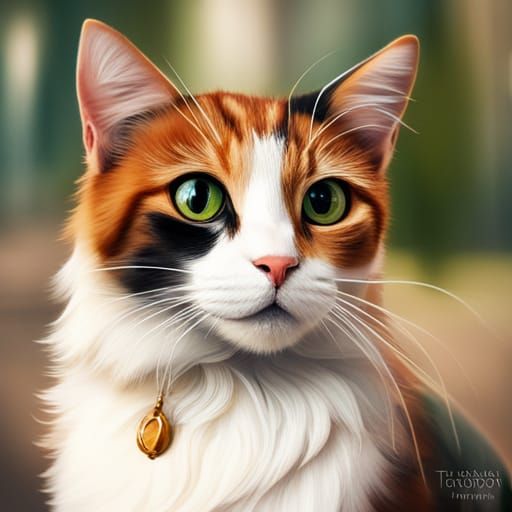 Calico Cat Portrait in Street Photography Style
