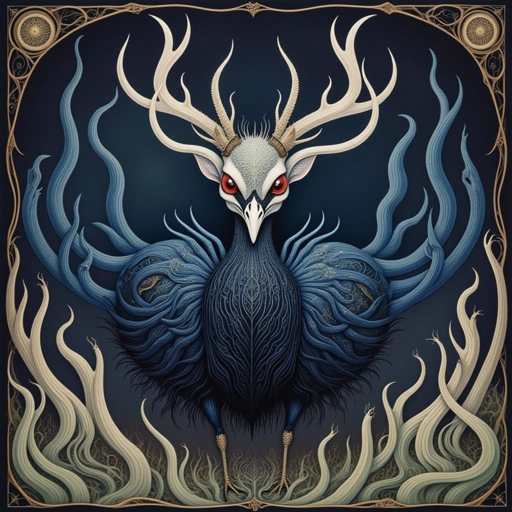 Dark Fairytale: An Evil Peacock Displaying