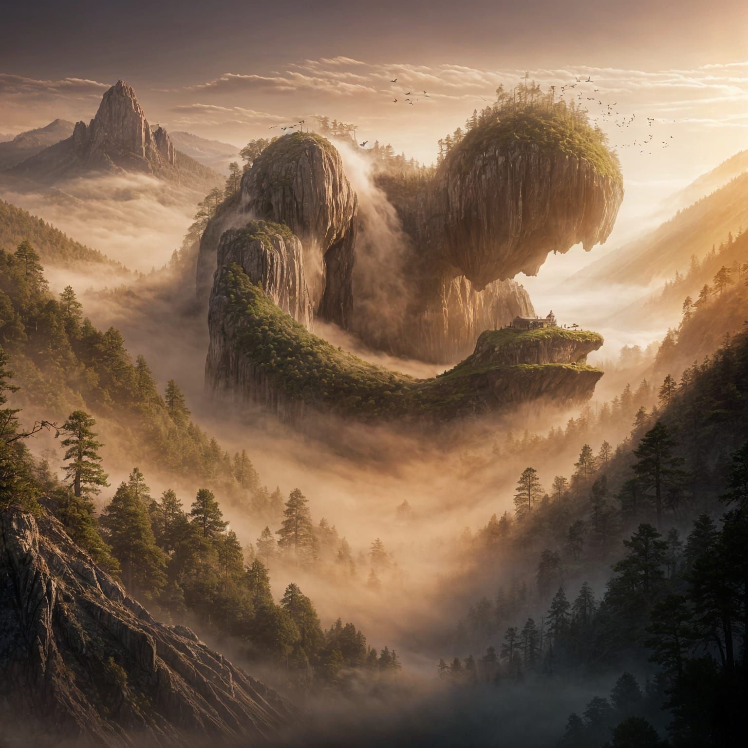Sleeping Giant Merges with Misty Valley Landscape
