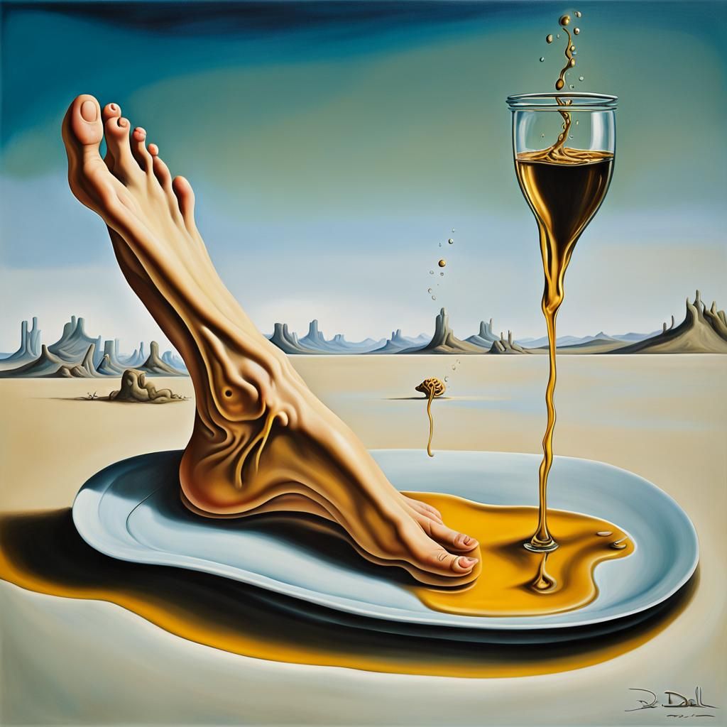 Repulsive Foot in Surrealist Style of Salvador Dali