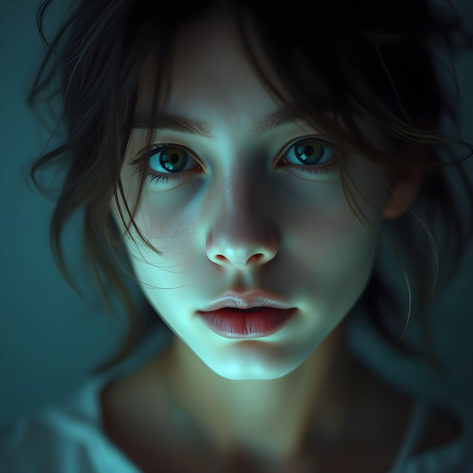 Surreal Portrait of a Young Woman in Ethereal Light