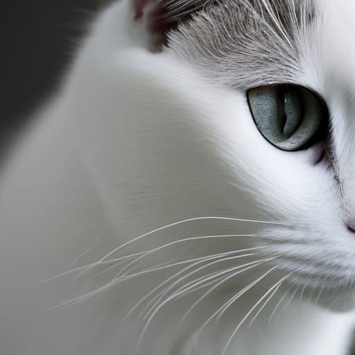 Elegant White Cat in Natural Light: Professional Photography