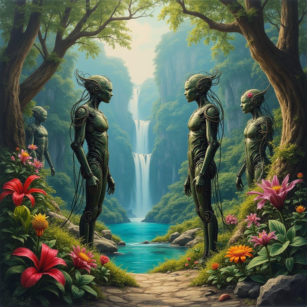 Cyborgs in Lush Paradise