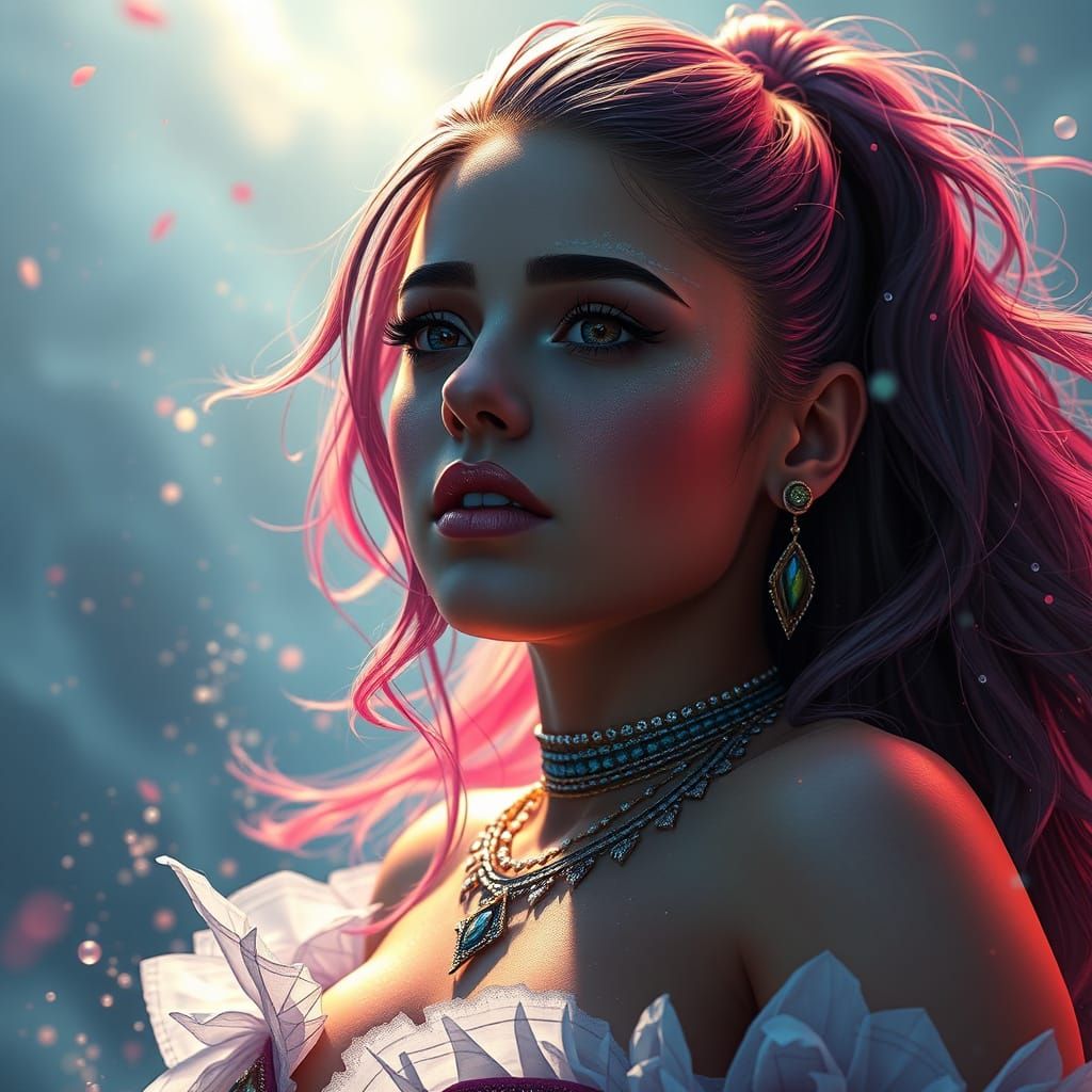 Ethereal Ariana Grande in Fantastical Matte Painting