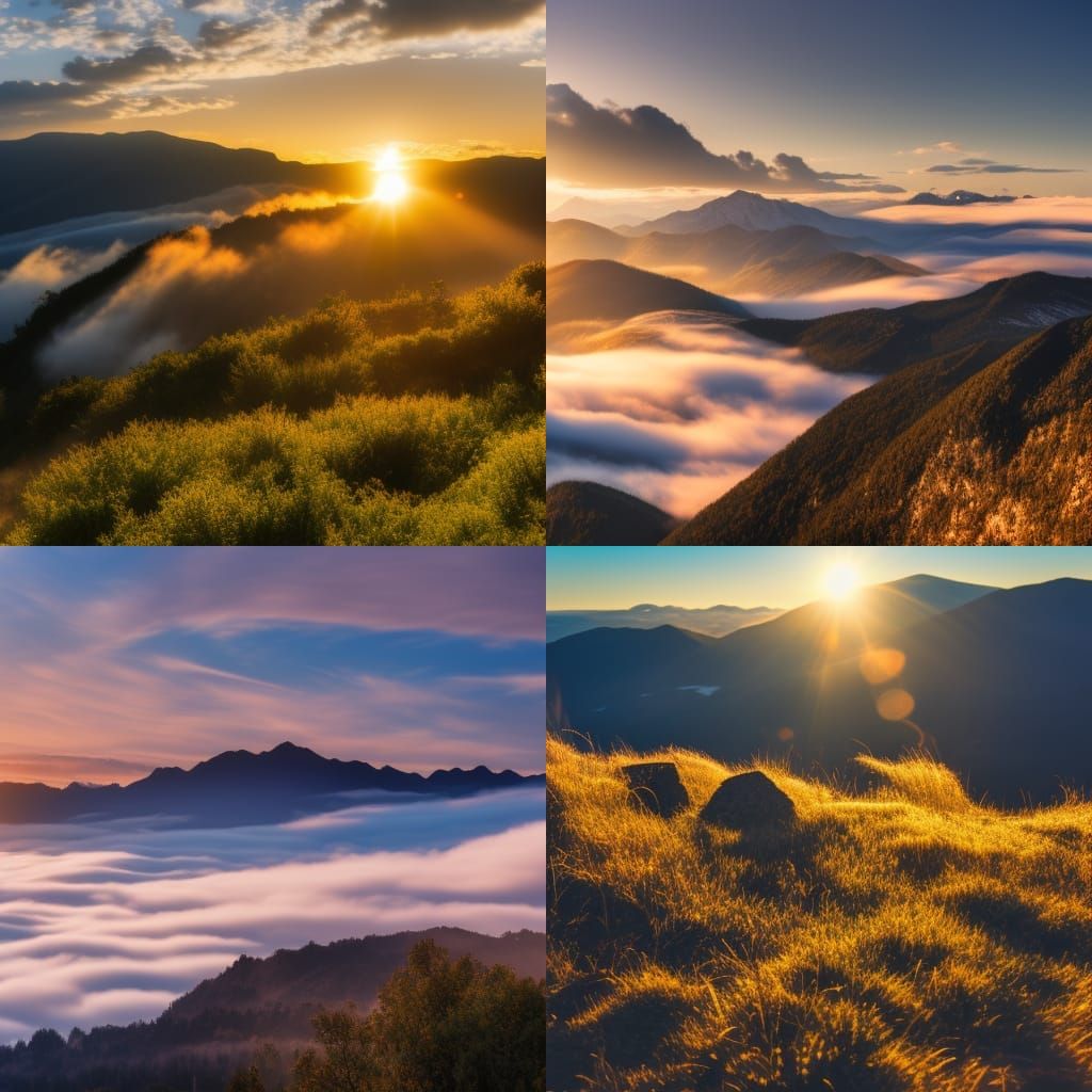 Majestic Sunrise Above Mountain Clouds