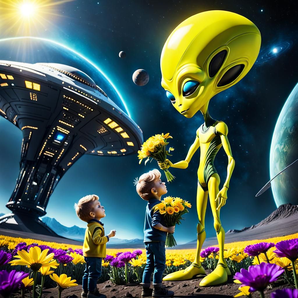 Boy's Gift to Alien: Cinematic Anime First Contact