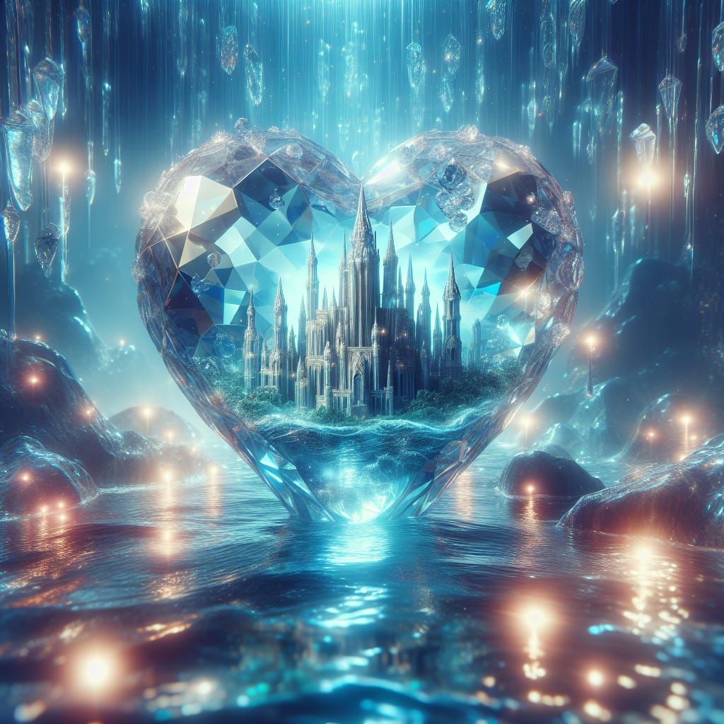 Crystal Heart Reveals Atlantis in a Magical Sea