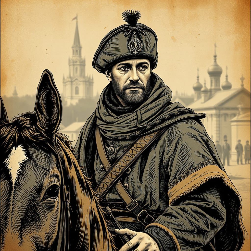 3D Portrait: Tsar's Courier on Horseback to Irkutsk