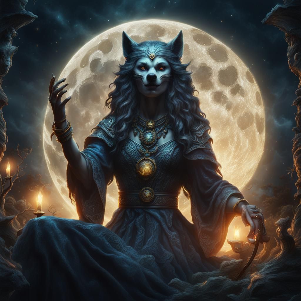Werewolf Priestess of the Moon Breaking a Curse
