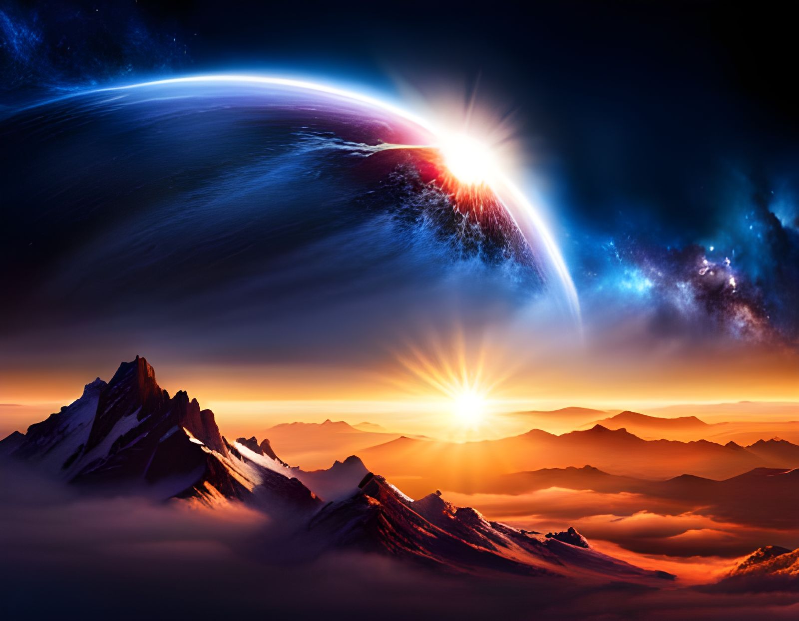 Night Sky Lit by a Feeding Black Hole