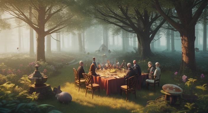 Enchanted Forest Tea Party in 3D Game Style