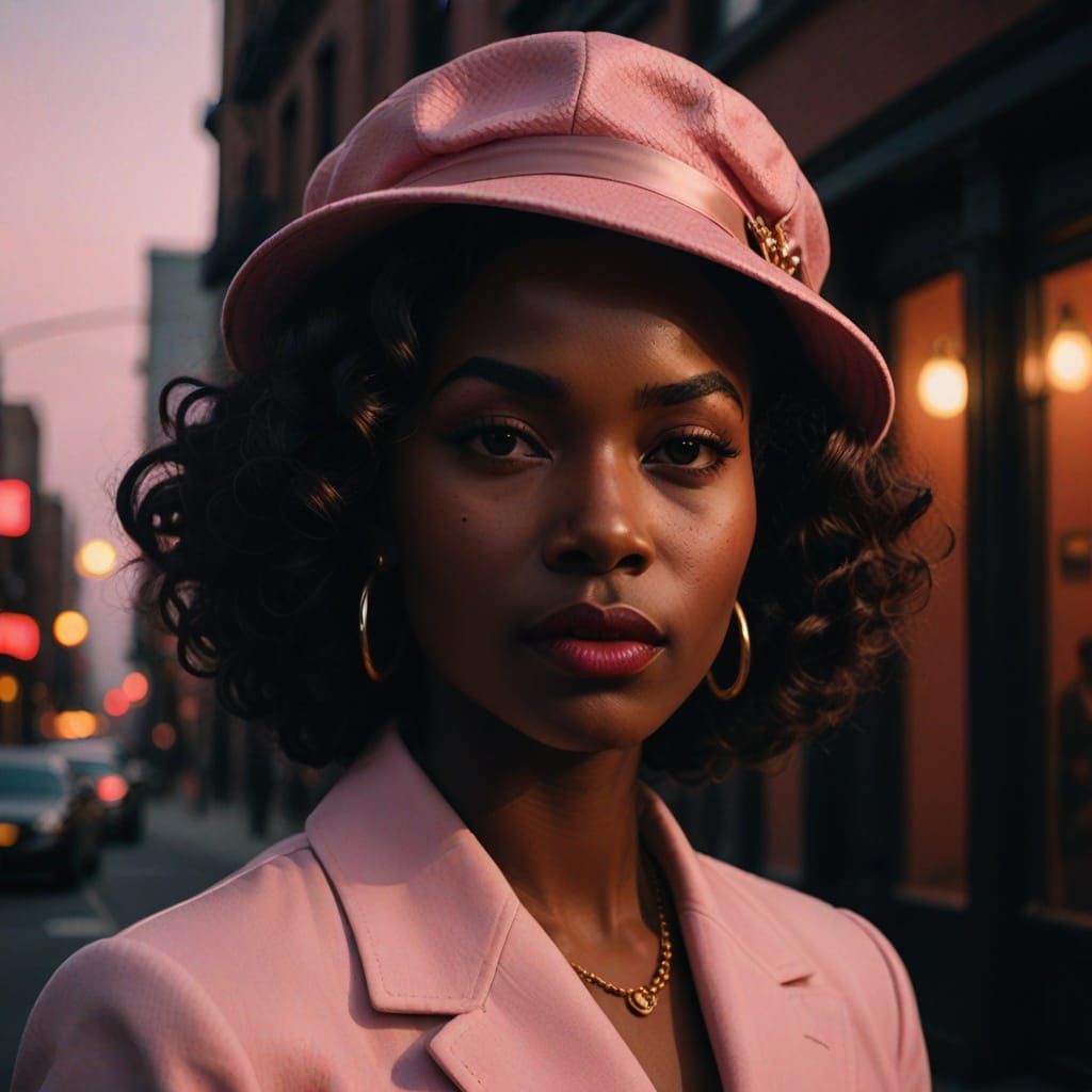 Femme Fatale in 40's Noir Style with Pink Victory Curls