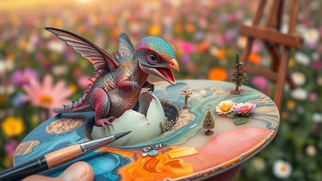 Vibrant Fantasy Landscape in Miniature