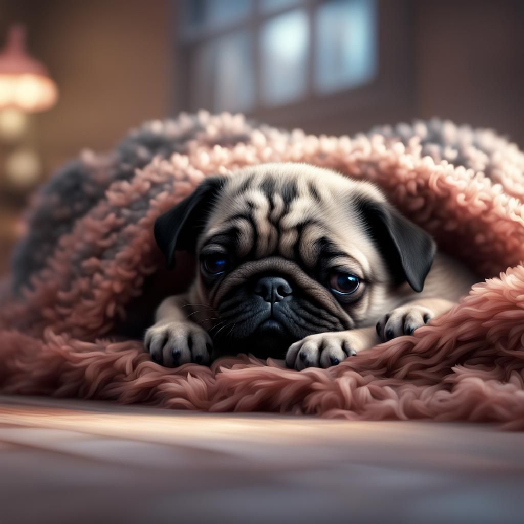 Kitten and Pug: A Peaceful Nap Together