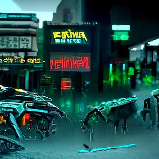 Post-Apocalyptic Earth in Cyberpunk 2099 Style